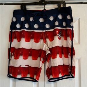 O'Neill Patriotic Red, White, and Blue Swim Shorts